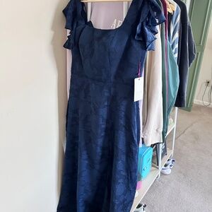 NWT Navy Jacquard Floral Formal Dress Women’s size 12